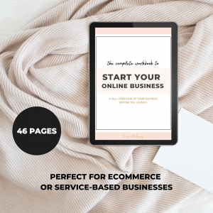 Start an online business - Printable workbook to plan out your business